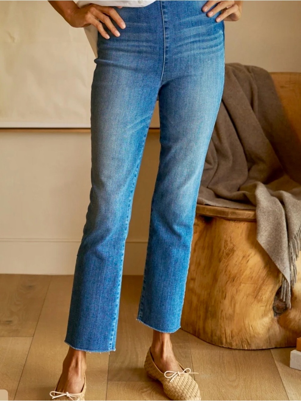 Frank & Eileen Westport Illusion Wide-Leg Pull-On Jean - worn once!